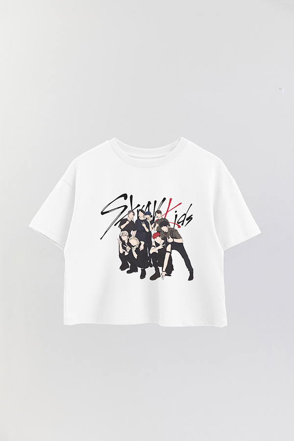 REMERA CROP ESTAMPADA STRAY KIDS DR3