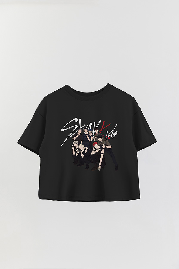 REMERA CROP ESTAMPADA STRAY KIDS DR3