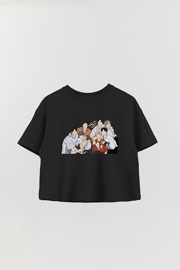 REMERA CROP ESTAMPADA STRAY KIDS DR2