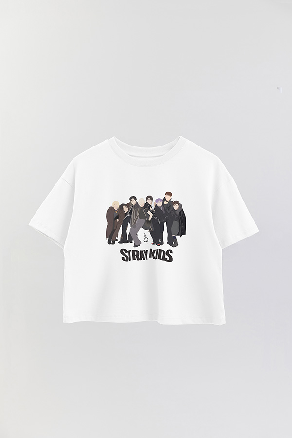 REMERA CROP ESTAMPADA STRAY KIDS DR1