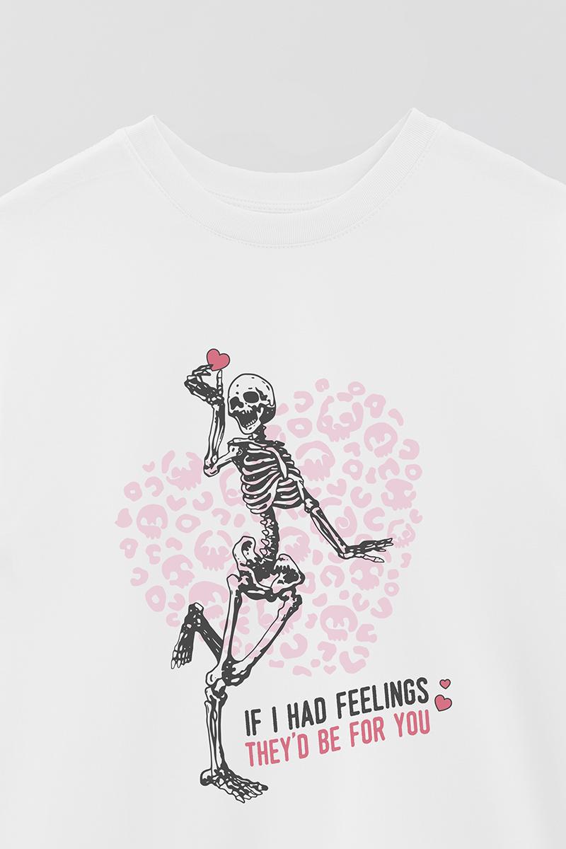 REMERA OVER ESTAMPADA SKT IF I HAD FEELINGS THEY'D BE FOR YOU