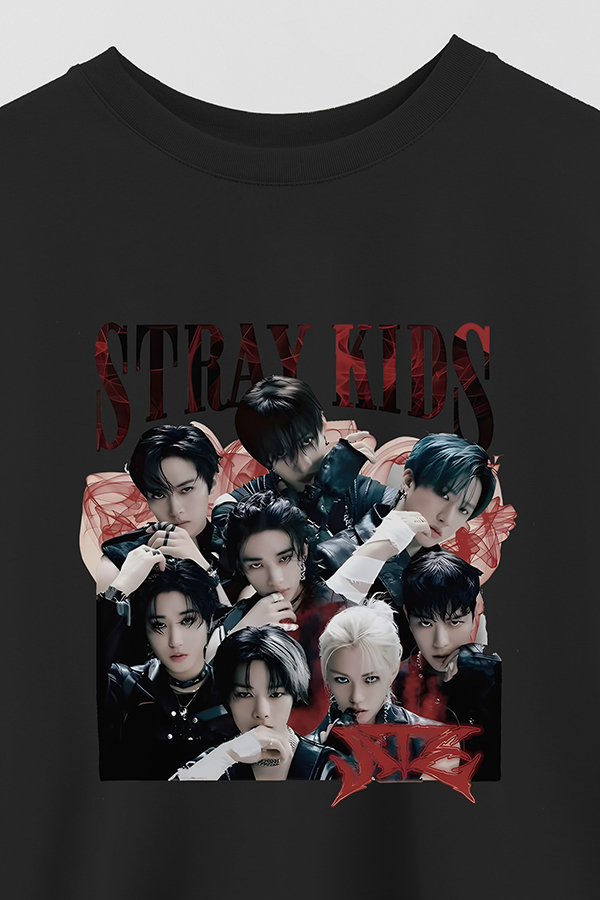 REMERA CROP ESTAMPADA STRAY KIDS BND4