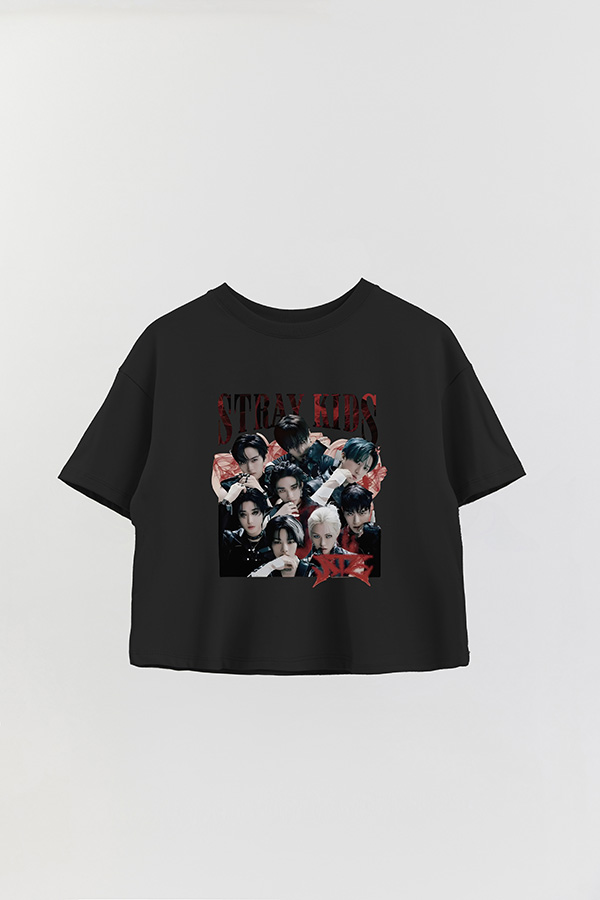 REMERA CROP ESTAMPADA STRAY KIDS BND4