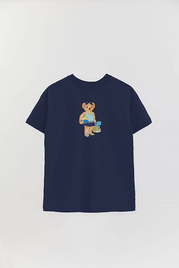 REMERA OVER ESTAMPADA UNISEX BEAR SEA LITTLE
