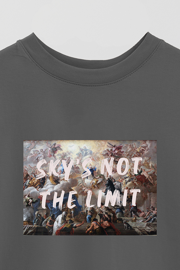 REMERA OVER ESTAMPADA ART COLLECTION 64 SKY'S NOT THE LIMIT