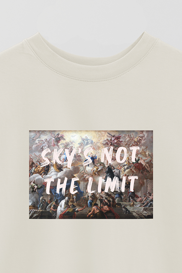 REMERA OVER ESTAMPADA ART COLLECTION 64 SKY'S NOT THE LIMIT