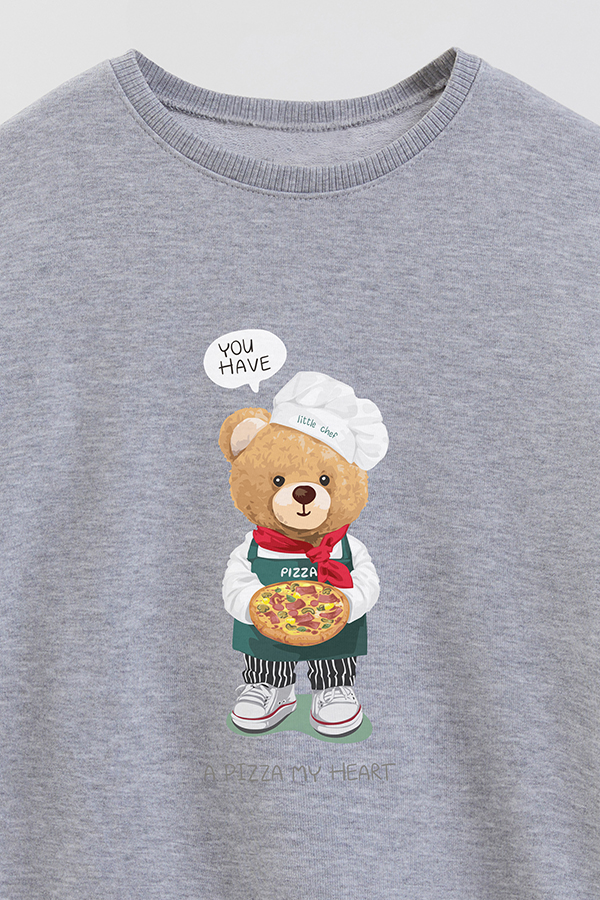 BUZO RUSTICO KIDS TEDDY A PIZZA MY HEART