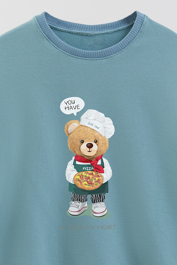 BUZO RUSTICO KIDS TEDDY A PIZZA MY HEART