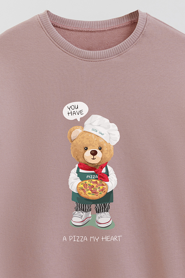 BUZO RUSTICO KIDS TEDDY A PIZZA MY HEART