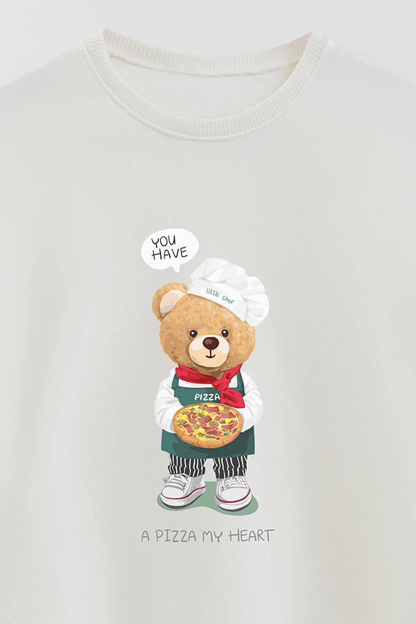 BUZO RUSTICO KIDS TEDDY A PIZZA MY HEART