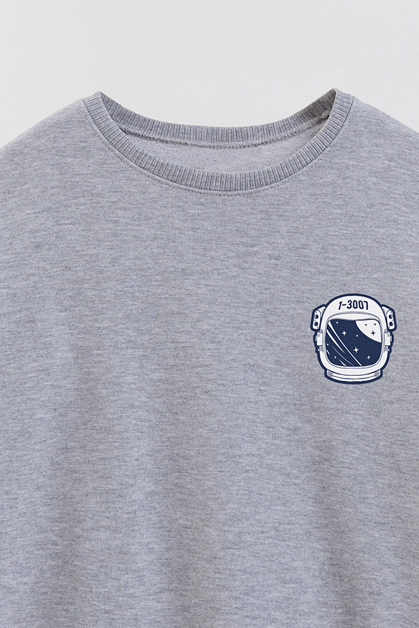 BUZO CREWNECK RUSTICO LITTLE ASTRONAUTS SPACE HELMET