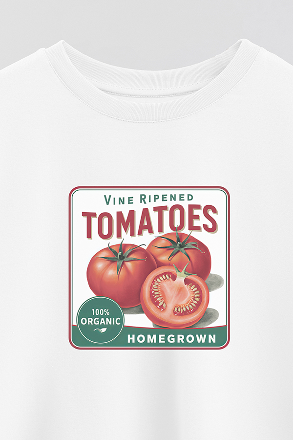 REMERA CROP ESTAMPADA HARVEST TOMATOES