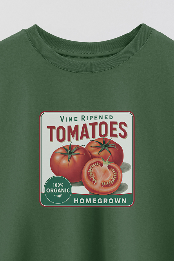 REMERA CROP ESTAMPADA HARVEST TOMATOES