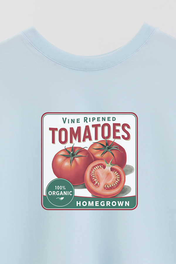 REMERA CROP ESTAMPADA HARVEST TOMATOES