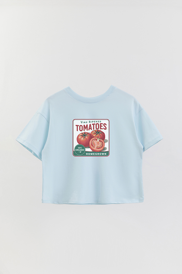 REMERA CROP ESTAMPADA HARVEST TOMATOES