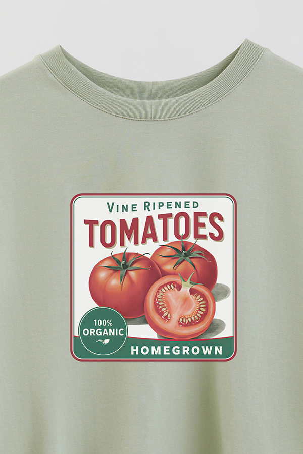 REMERA CROP ESTAMPADA HARVEST TOMATOES