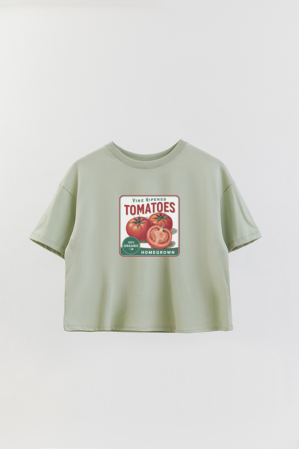 REMERA CROP ESTAMPADA HARVEST TOMATOES