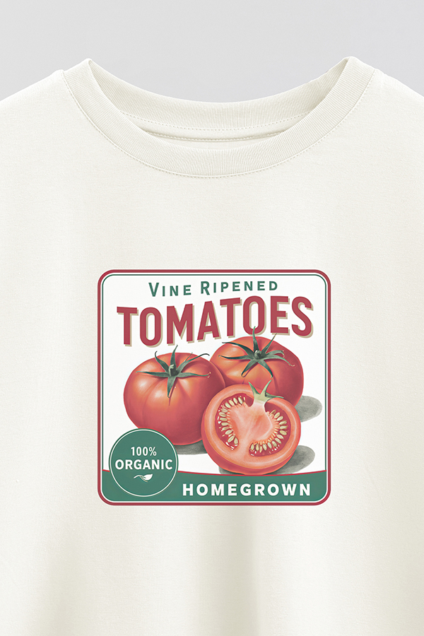 REMERA CROP ESTAMPADA HARVEST TOMATOES