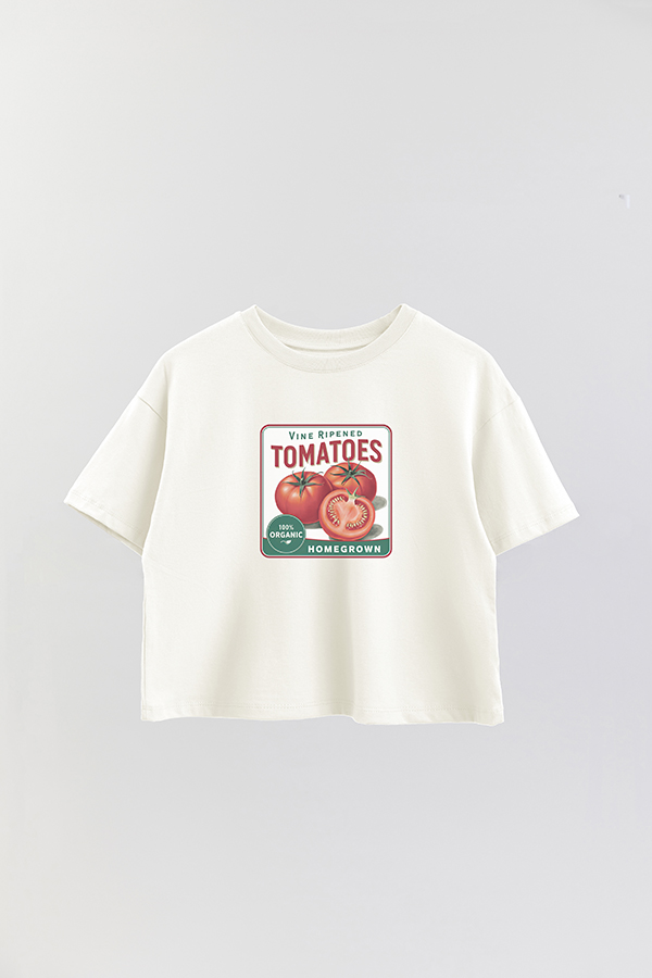 REMERA CROP ESTAMPADA HARVEST TOMATOES