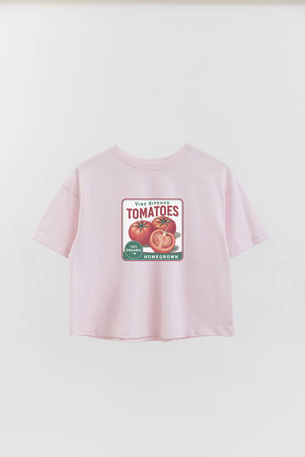 REMERA CROP ESTAMPADA HARVEST TOMATOES