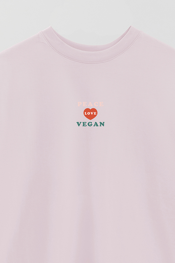 REMERA OVER ESTAMPADA VEGAN PEACE