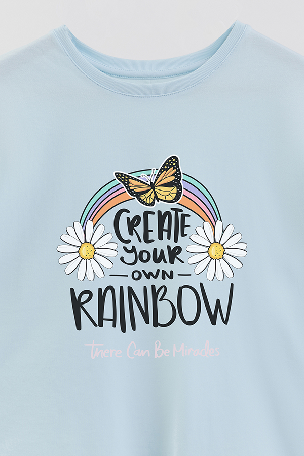 REMERA GIRL OVER CREATE RAINBOW