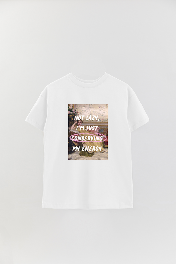 REMERA OVER ESTAMPADA ART COLLECTION 73 NOT LAZY