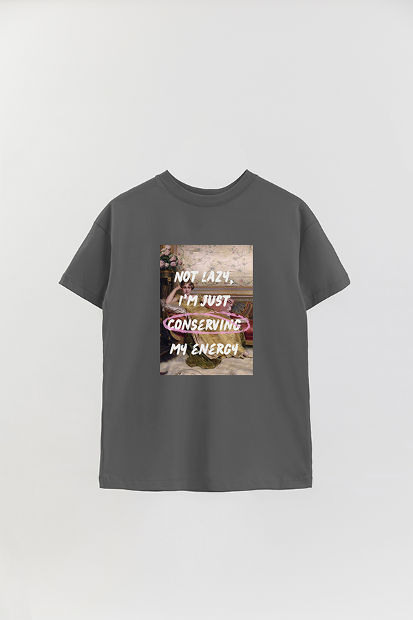 REMERA OVER ESTAMPADA ART COLLECTION 73 NOT LAZY
