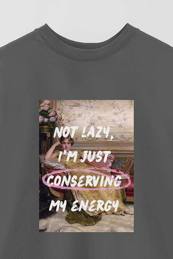 REMERA OVER ESTAMPADA ART COLLECTION 73 NOT LAZY