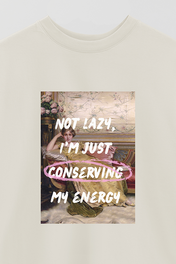 REMERA OVER ESTAMPADA ART COLLECTION 73 NOT LAZY