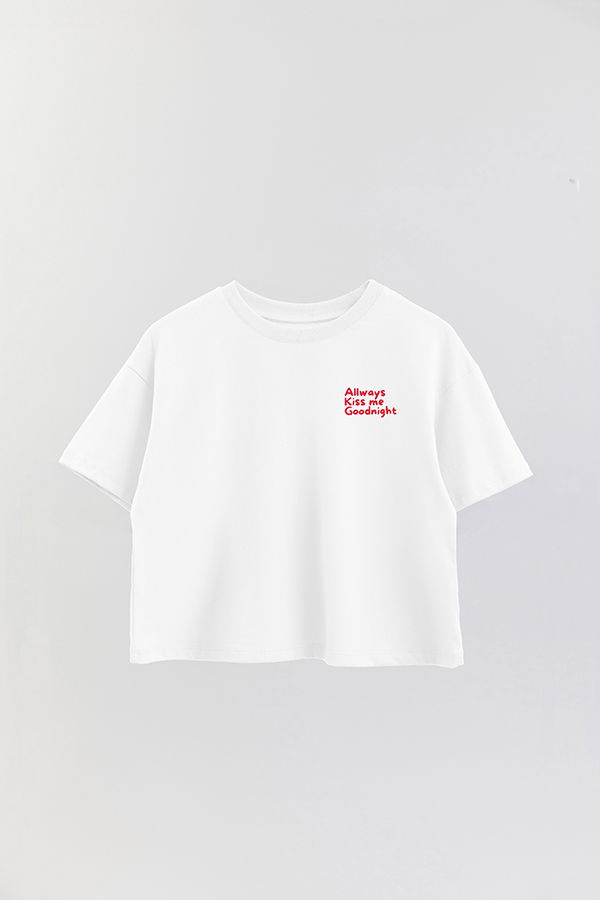 REMERA CROP ESTAMPADA RED KISS ME