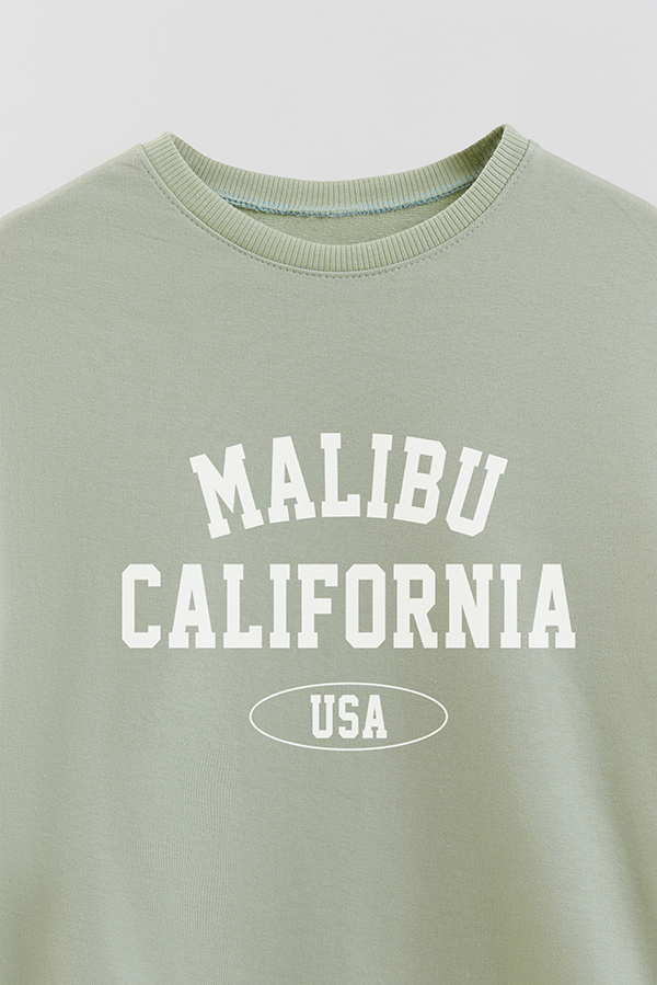 BUZO CREWNECK RUSTICO VARSITY GIRL MALIBU
