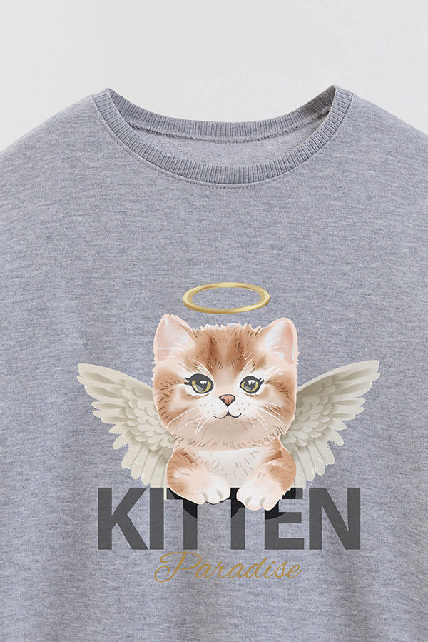 BUZO CREWNECK RUSTICO KITTY DREAMS PARADISE