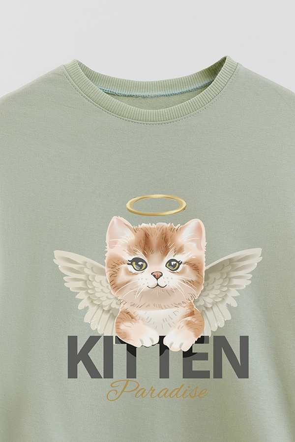 BUZO CREWNECK RUSTICO KITTY DREAMS PARADISE