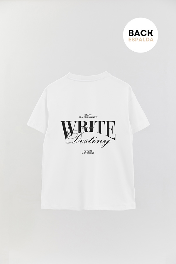 REMERA OVER FB WRITE YOUR OWN DESTINY