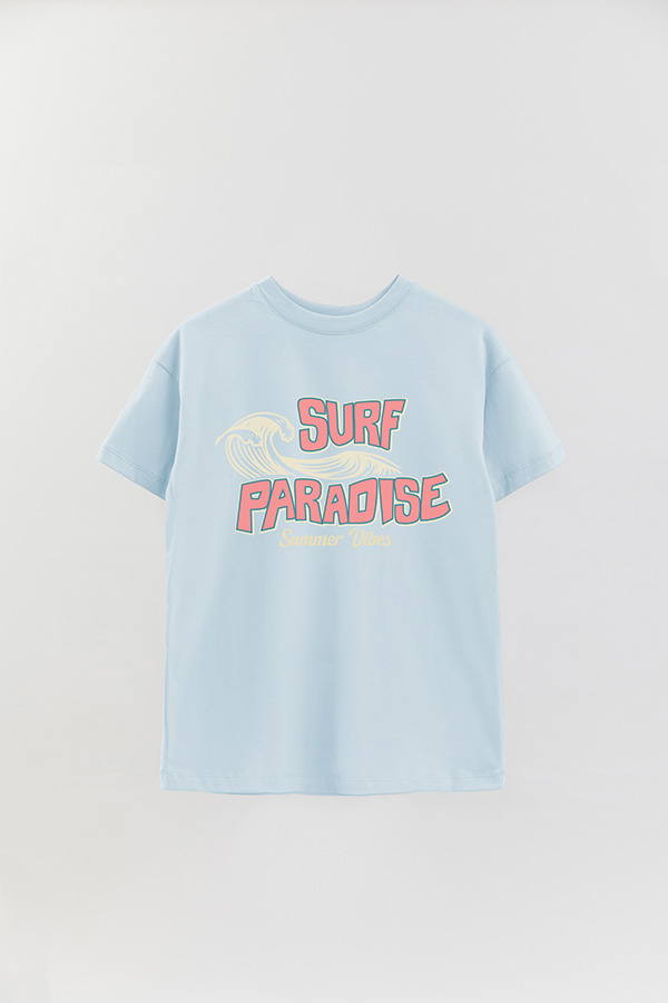 REMERA OVER ESTAMPADA SURF PARADISE RT
