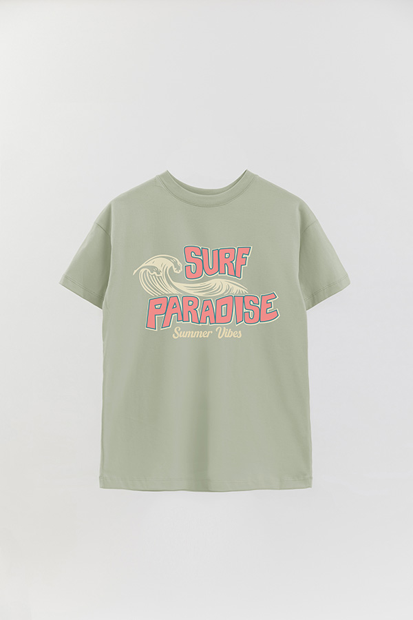 REMERA OVER ESTAMPADA SURF PARADISE RT
