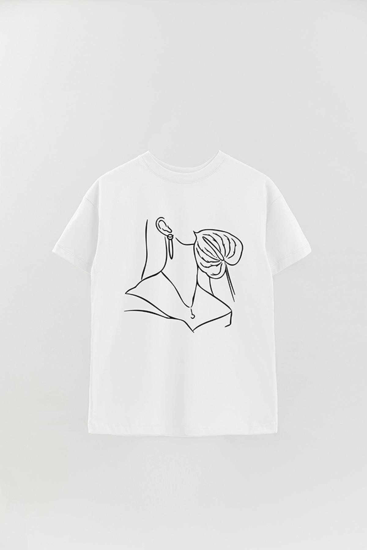 REMERA OVER ESTAMPADA W LINE ART1