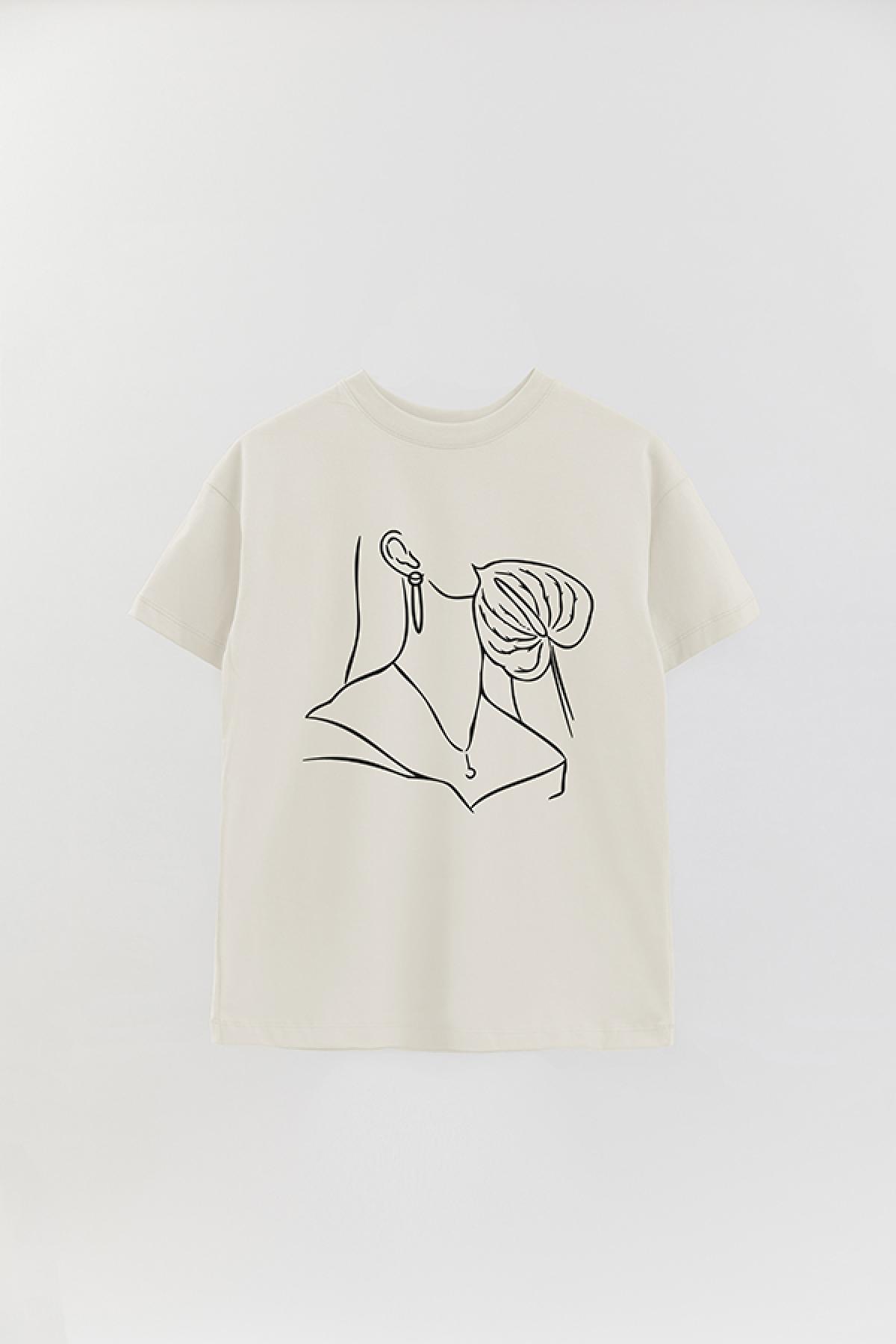 REMERA OVER ESTAMPADA W LINE ART1