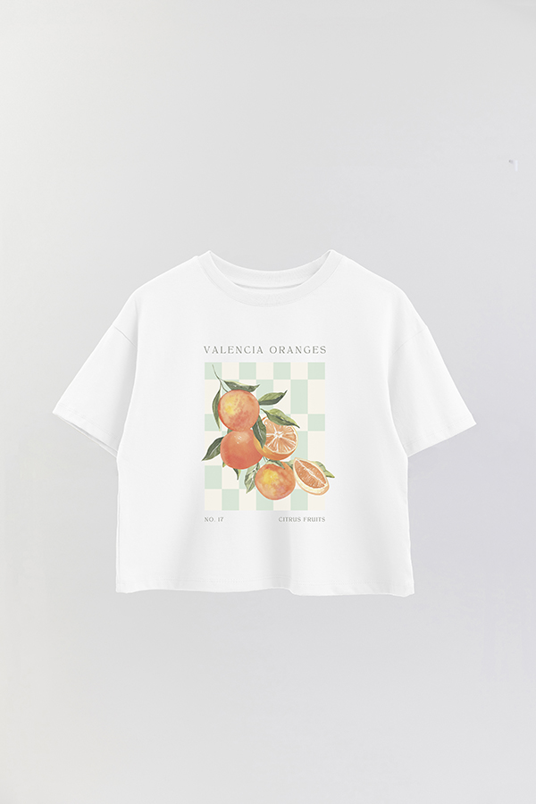 REMERA CROP ESTAMPADA ITALY VALENCIA ORANGES