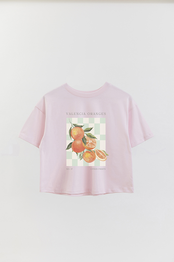 REMERA CROP ESTAMPADA ITALY VALENCIA ORANGES