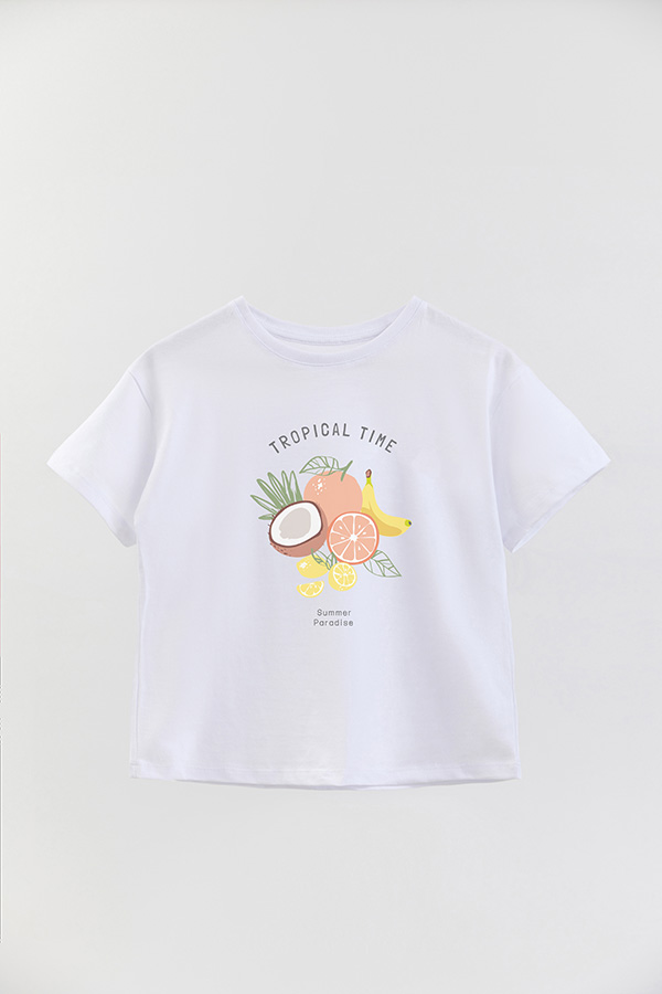REMERA GIRL OVER TROPICAL TIME