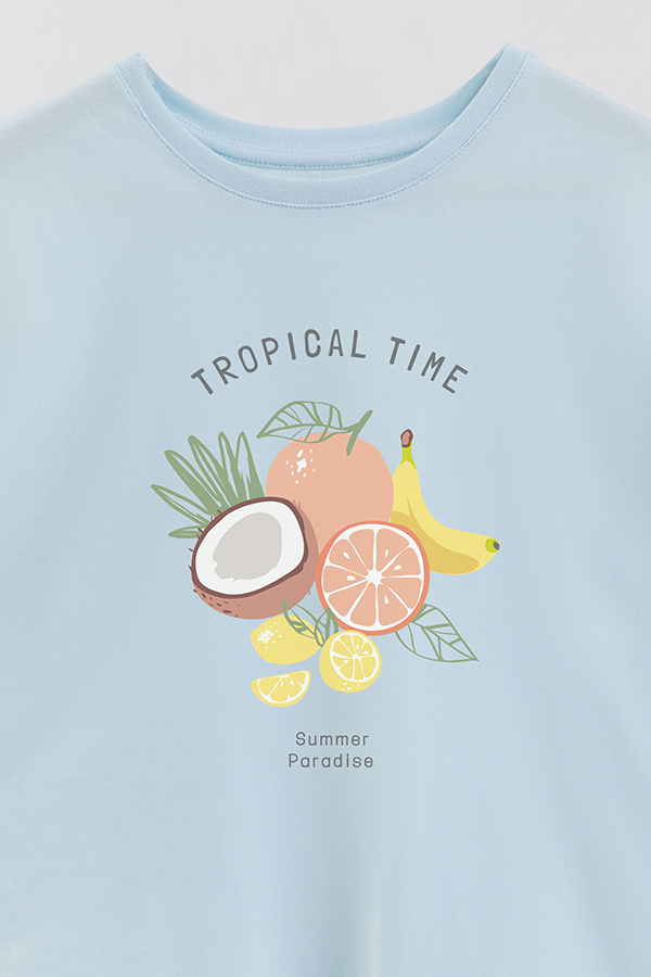 REMERA GIRL OVER TROPICAL TIME