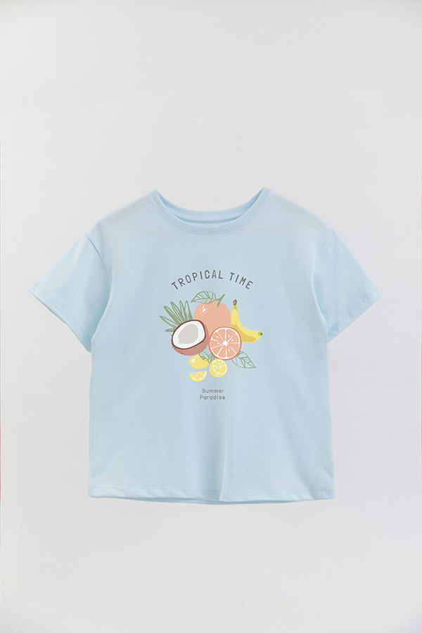 REMERA GIRL OVER TROPICAL TIME