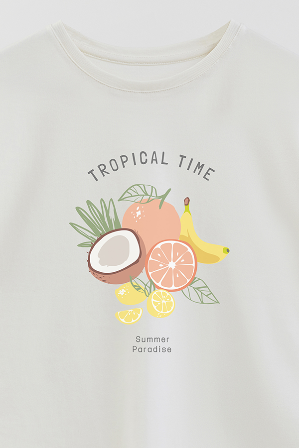 REMERA GIRL OVER TROPICAL TIME
