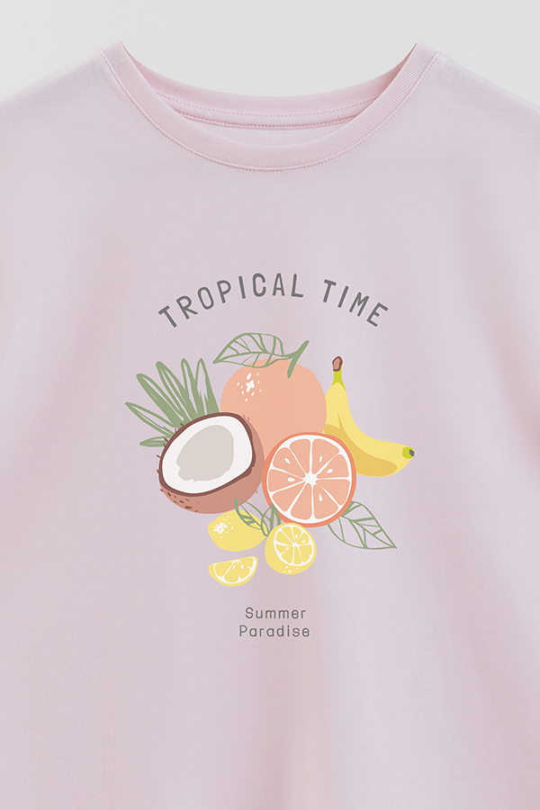 REMERA GIRL OVER TROPICAL TIME