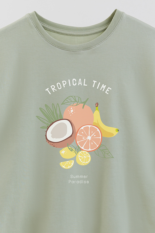 REMERA GIRL OVER TROPICAL TIME