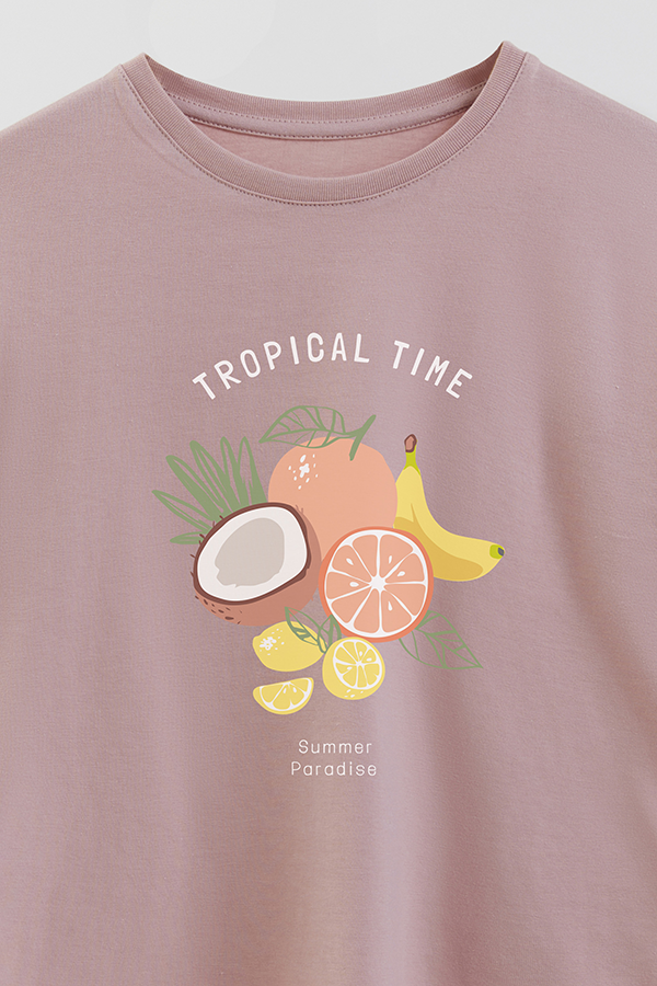 REMERA GIRL OVER TROPICAL TIME