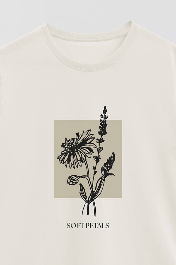 REMERA BASICA ESTAMPADA BT SOFT PETALS