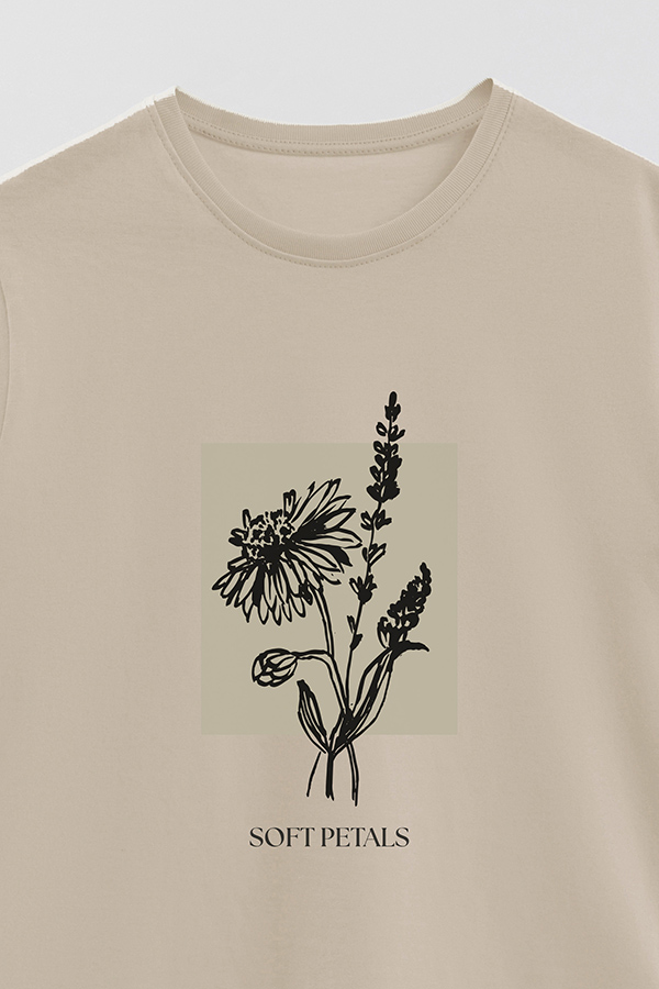 REMERA BASICA ESTAMPADA BT SOFT PETALS